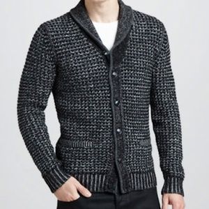 RAG & BONE NEIMAN MARCUS TWEED SHAWL SWEATER L